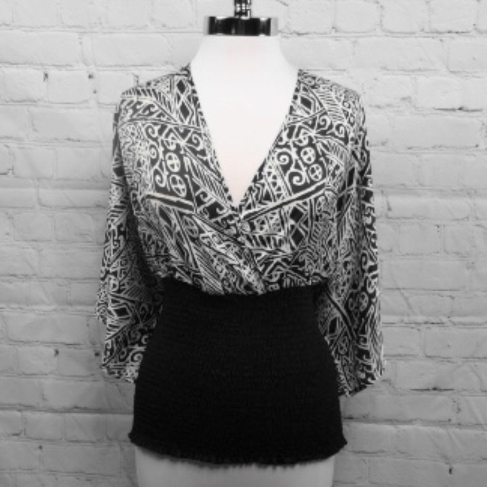 🆕 Dots Dolman Sleeve Blouse | Black/White